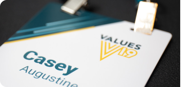 an attendee's conference badge